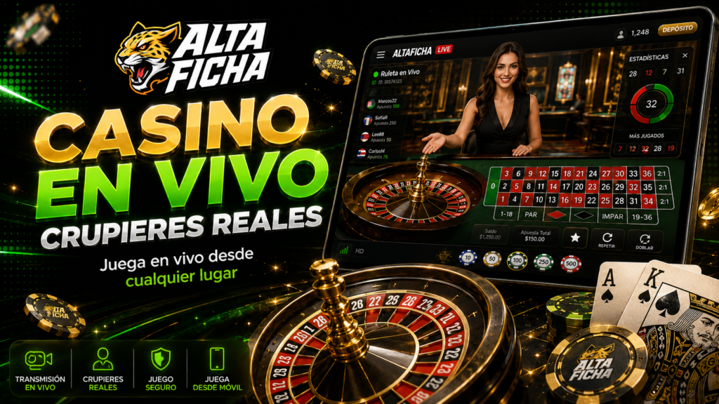 Casino en vivo de Altaficha con ruleta, crupieres reales y acceso desde dispositivos móviles